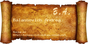 Balassovich Andrea névjegykártya